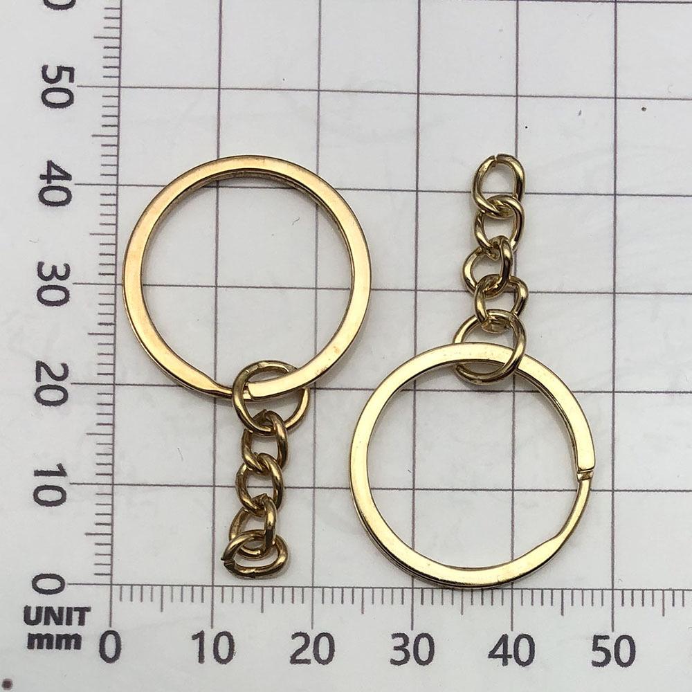 White Keychain Pendant Charm with Antique Gold Chain for DIY Jewelry