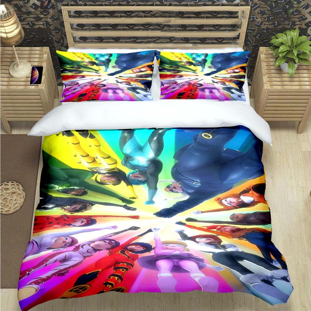 Classic Cartoon Cat Print Bedding Sets Bed Supplies Set Comforter Set Teens Girls Cartoon M-Miraculous Twin Single Kid Gift