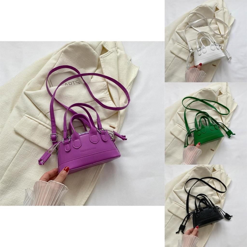 Vintage Trendy Handbag For Women Stylish Simple Crossbody Bag In Black White Green Purple And Fuchsia Colors