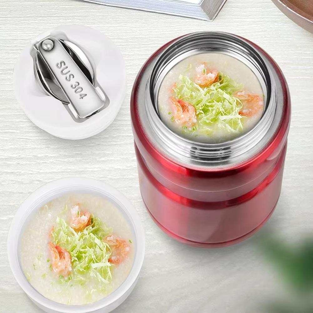Durable Stainless Steel 750ml Thermal Food Jar Large Capacity with Spoon Soup Jar Unbreakable Insulated Food Container School