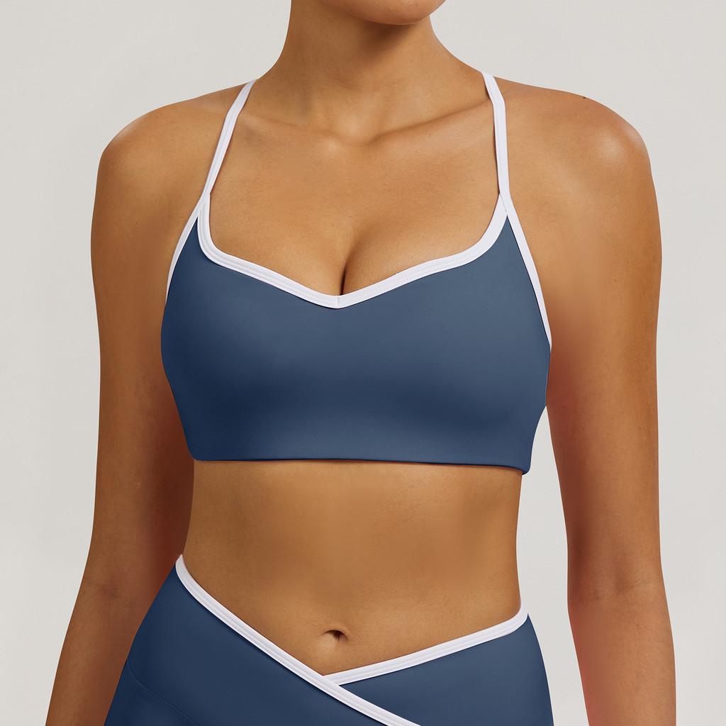 Yoga Sports Bra For Women With Quick Dry Fabric Mesh Back Support For Running And Fitness