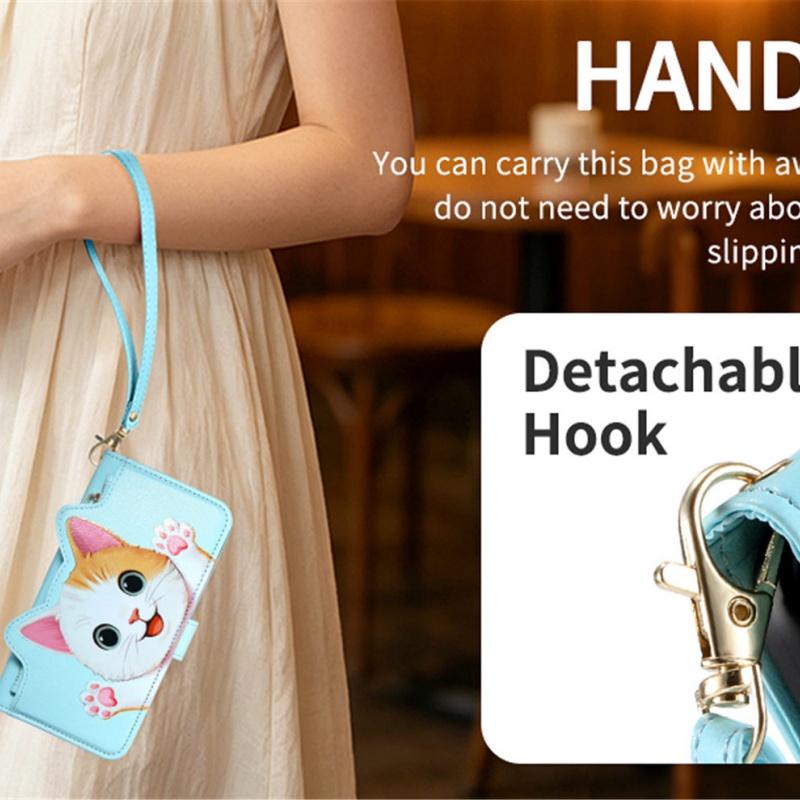 Hanging Rope Zipper Wallet Card Slot Phone Case for XiaoMi 17T 17 Pro Max 15T 14T 14 13T Lanyard Magnetic Flip Stand Cover Etui
