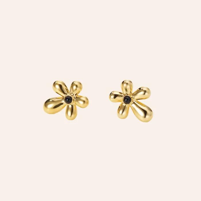 925 Signature Daisy Onyx Earrings