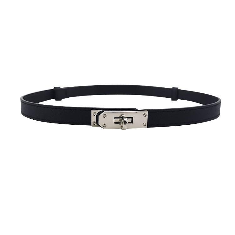 

Adjustable Elastic Buckle Women s Slim Waist Belt Versatile One Size чёрный