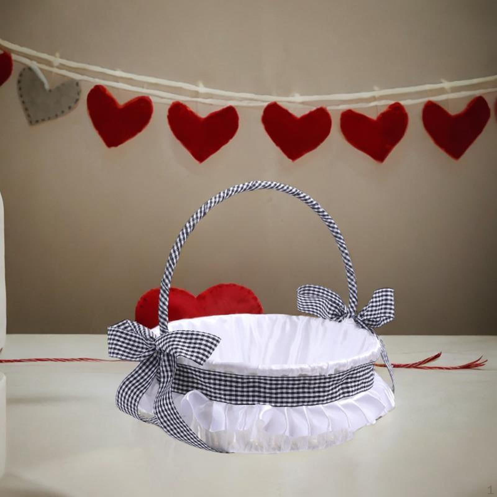 

Свадебная корзина для девочки-цветочницы Элегантная Рустикальная с ручкой Хранение Домашнее украшение Подружка невесты