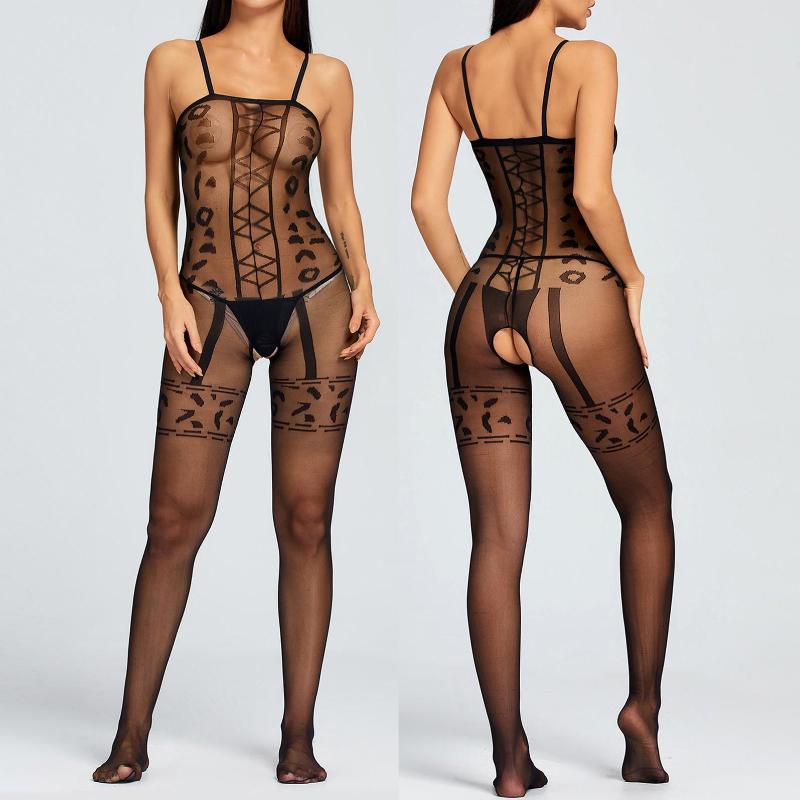 Women Sexy Lingerie Stocking Babydoll Lingerie Underwear Open Crotch Sleepwear One-piece Bodysuit