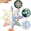 15pcs 3D Large Iridescent Paper Snowflakes Winter Ornament - Snowflakes in 3 Sizes Hanging Ornaments for Winter Wonderland Decorations Frozen