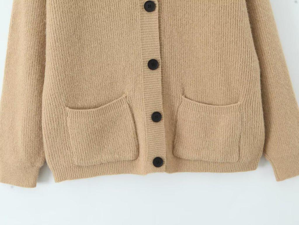 French Chic Women's Hooded Cardigan Sweater - Thick & Warm Autumn/Winter Outerwear