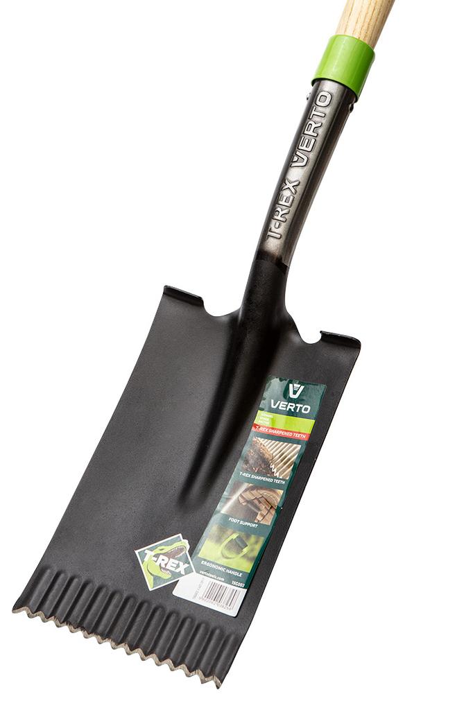 Straight spade, wooden handle, T-Rex
