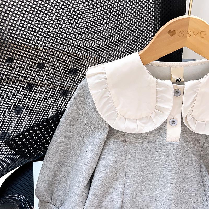 Mädchen Mittellanges Herbst Prinzessin Sweatshirt Kleid - RQ298