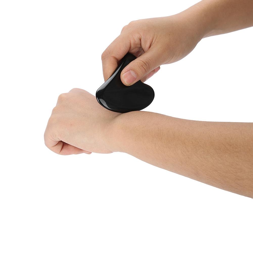 2pcs Set Natural Obsidian Double End Roller Massage & Scraping Board Kit Massage Gift Tool