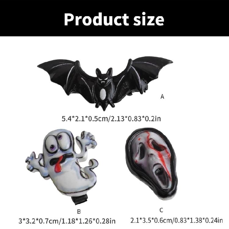 Delicate Skull Bat Hair Clip For A Quirky Halloween Look Resin Hallowmas Costume Details Suitable For Various Occasion
