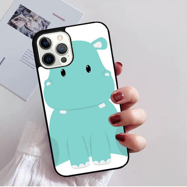Cartoon Hippos Pattern Phone Case Back Cover for IPhone 18 17 Air 16 15 14 13 11 12 Pro Max Plus Shell Coque