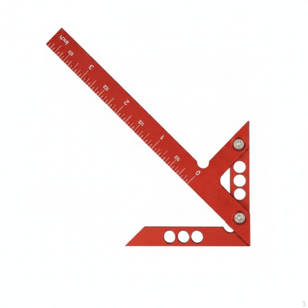 Carpenter Square Aluminum Alloy Layout Engraved Scale Triangular Ruler for Carpenters,