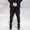 Herren Cargohose mit Riemen und Reißverschluss, lockere Knöchelpartie, mittelhohe Hose, einfarbig, mehrere Farben, Hip Hop Streetwear, Outdoor, Reisen, Sporthose