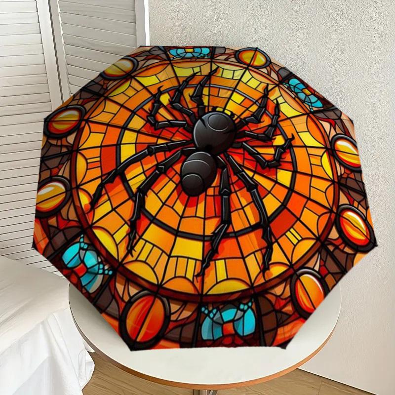 

1pc Spider Halloween Decoration Automatic Folding Umbrella - Compact 8-Rib Design,Perfect Gift for Friends & Family yy250926066
