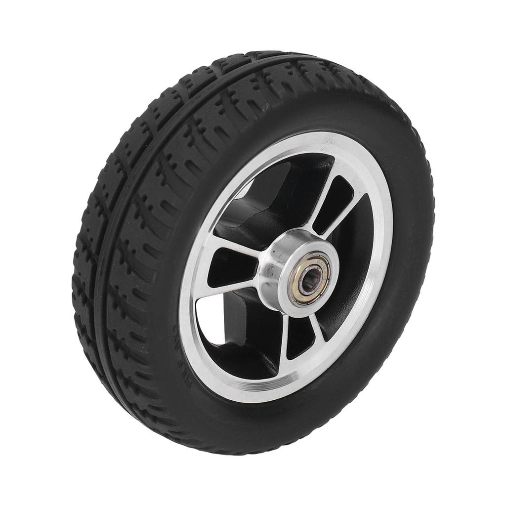6 Zoll Rollstuhlrad Licht Robuste Aluminiumlegierungsnabe Leise Rutschfest Sicher PU Vollrad