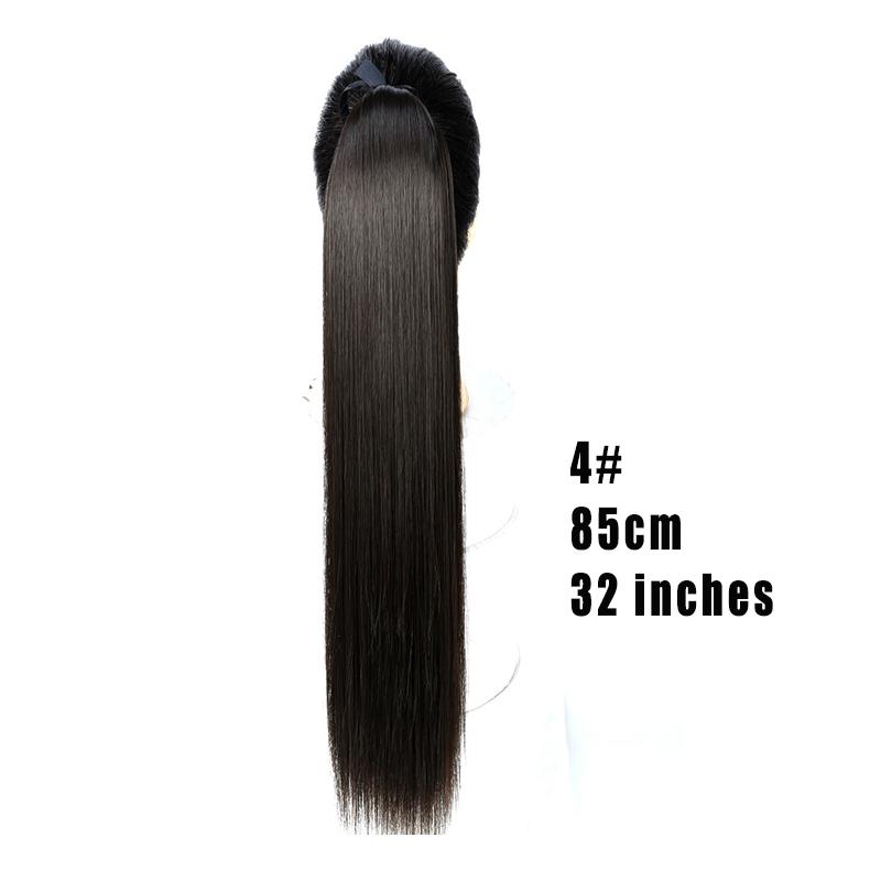 

Супер длинный 80 см конский хвост, длинные прямые волосы, термостойкий синтетический парик LUPU 80CM