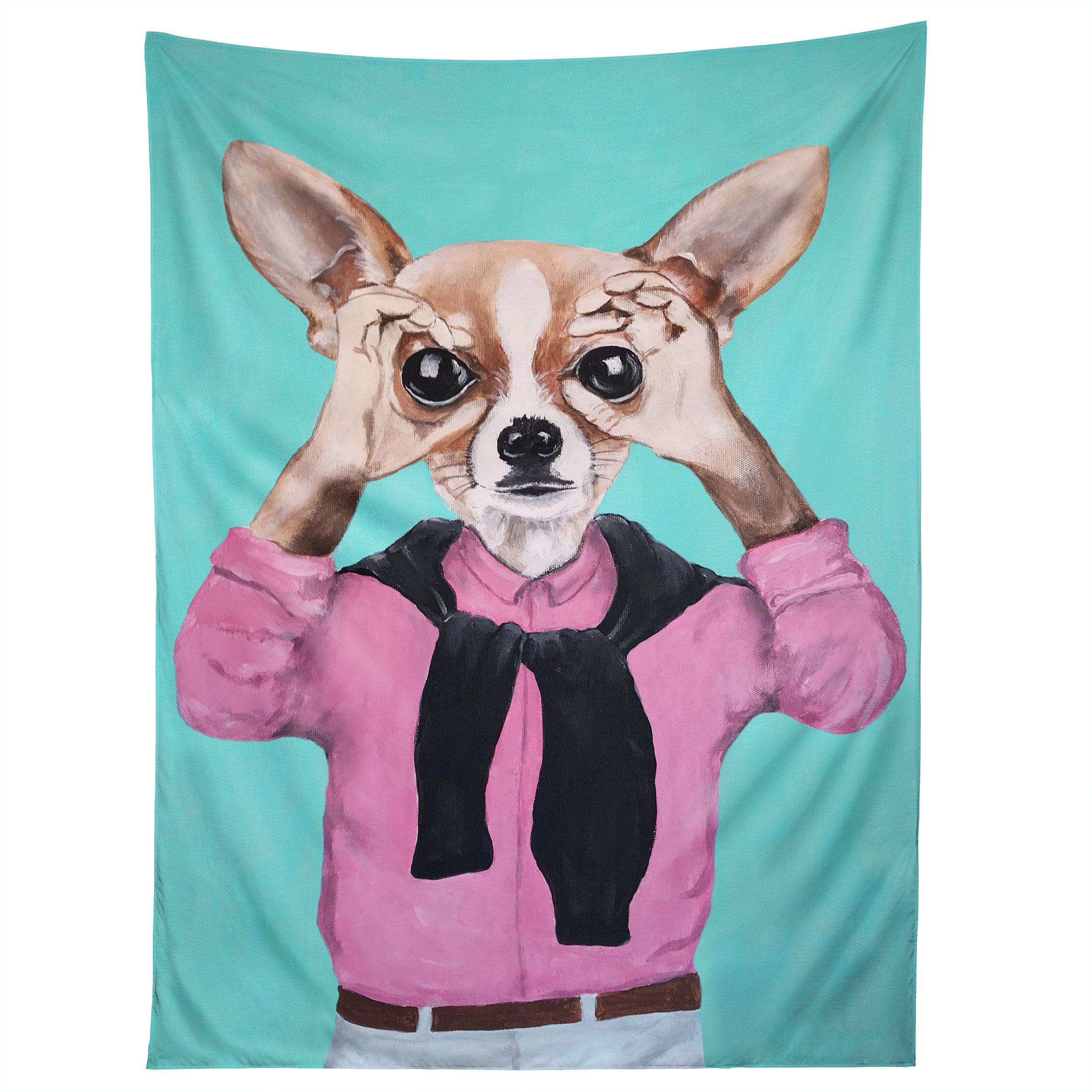 CHIHUAHUA IS LOOKING tapestry 75x100