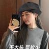 Vintage cloud beret big head circumference painter newsboy hat 2025 new gray large size duck tongue octagonal hat