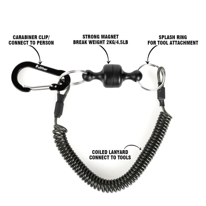 Pullther Portable Steel Anti-loss Rope Fishing Tools Magnetic Outdoor Fishing Goods Quick-release Strongagnetic Portable Buckle
