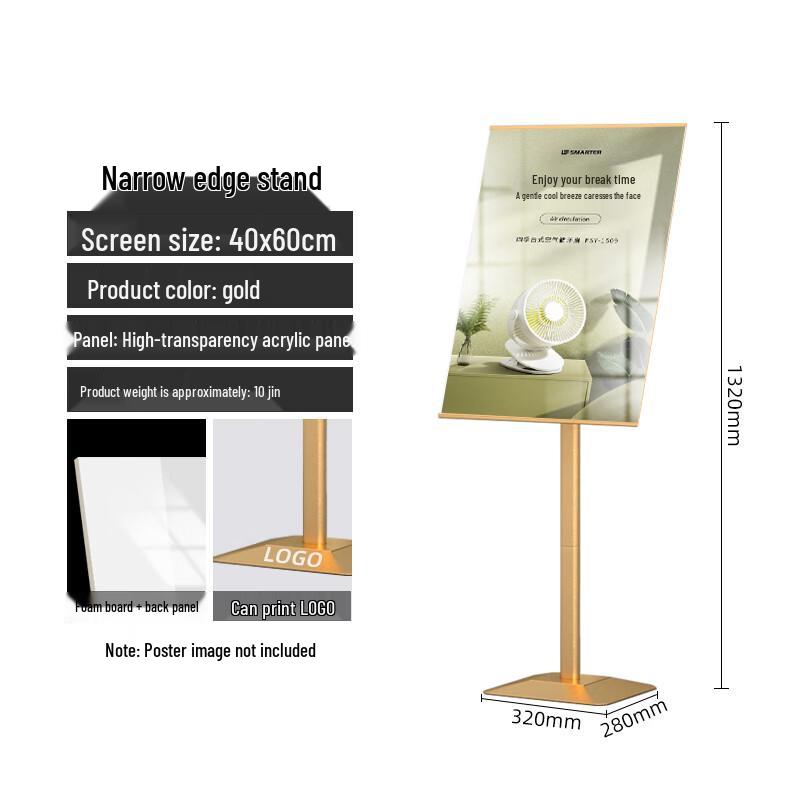 Narrow Edge Acrylic Standing Sign