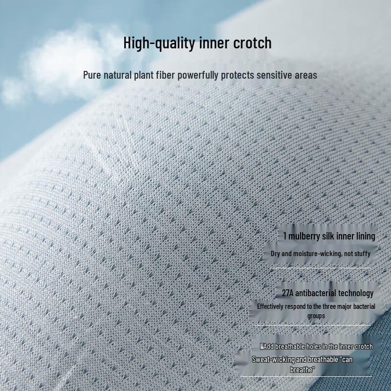 Yiershuang Men's 100-Count Modal Underwear (2-Pack) with 7A Antibacterial Silk Crotch