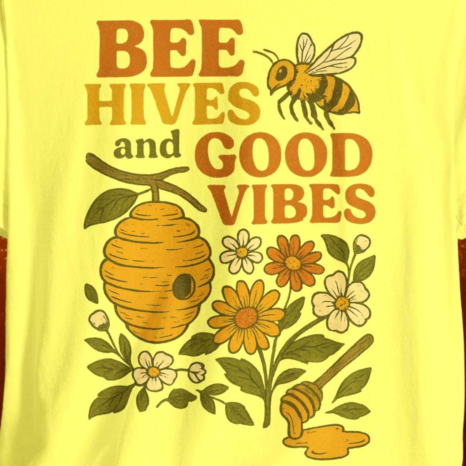 Bee Hives And Good Vibes Shirt, Funny Beekeeper Tee, Bella Canvas 2XL