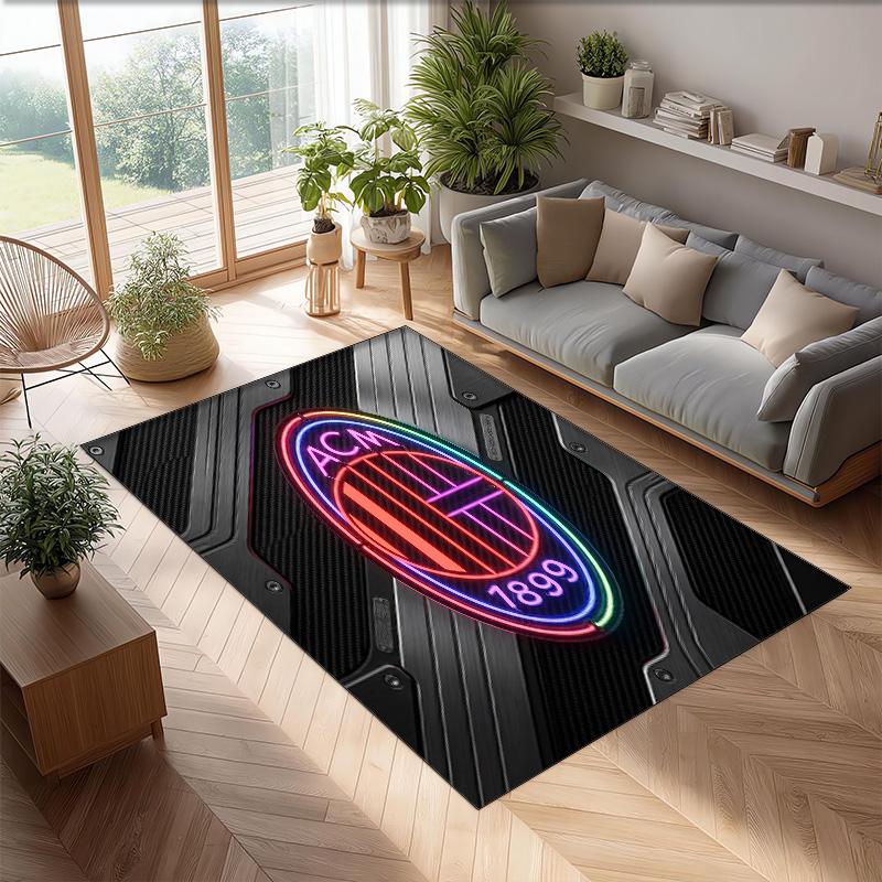 AC Milan Printed Flannel Area Rug Non Slip Soft Polyester Floor Carpet Indoor Decor Mat for Bedroom Living Room Sofa Game Room Home Decoration
