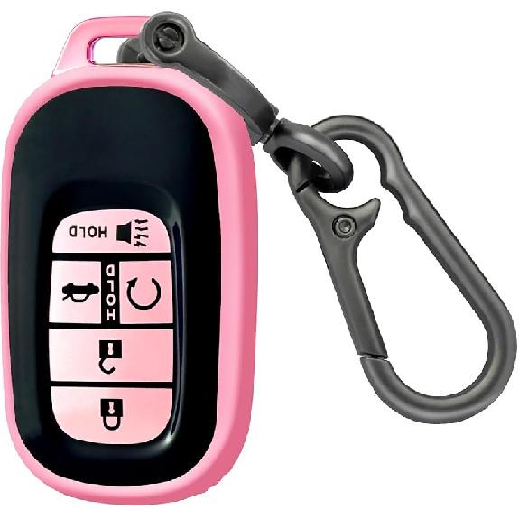 for Honda Key Fob Cover with Keychain, Soft TPU Protection Key Fob Cover Case Shell Compatible with   2024 Honda Accord Civic HR-V CR-V Pilot Smart
