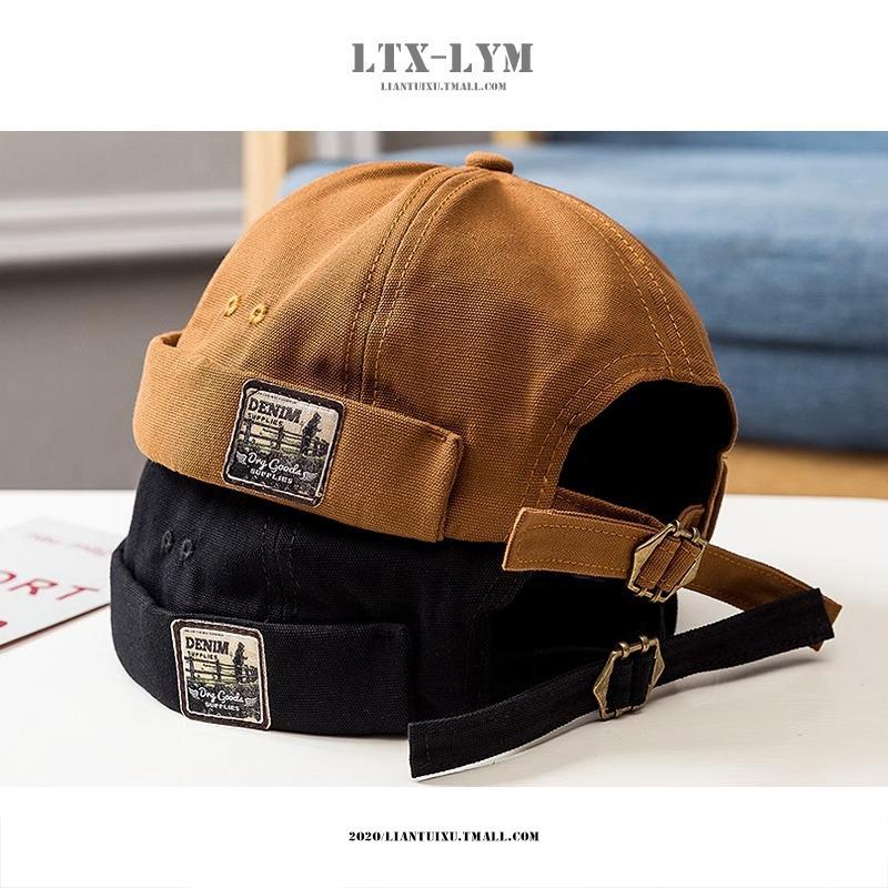 British retro melon hat men's four seasons hip-hop beret, street hipster brimless landlord hat women's trendy brand
