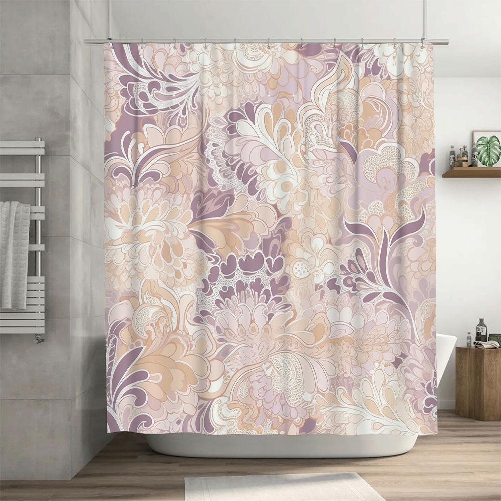 Luxury Printed Shower Curtain Polyester Bathroom Decor Waterproof Decorative Bathtub Room Home Accessories for Kitchen and Livin
