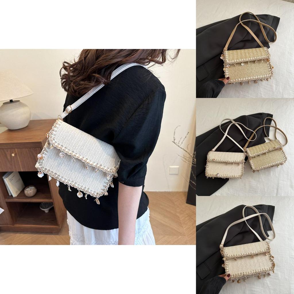 Fashionable Woven Textured Lace And Tassel Decoration Women Casual Shoulder Bag For Daily Use And Vacation