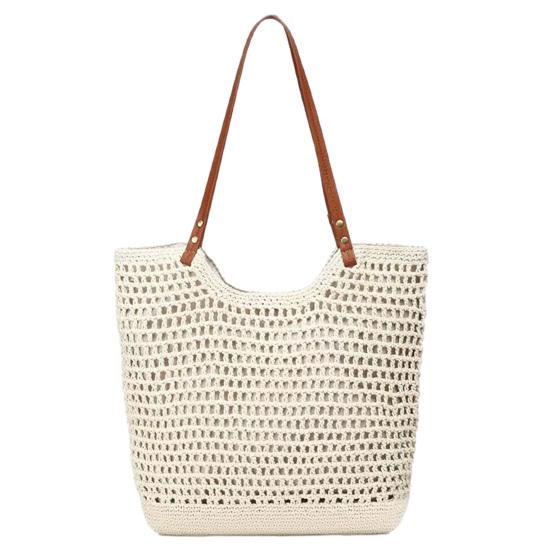 Crochet Shoulder Bag, Large Capacity Tote Bag, Lightweight Knit Handbag, Summer Beach Tote Purse for Women Holiday Commuting Daily Use