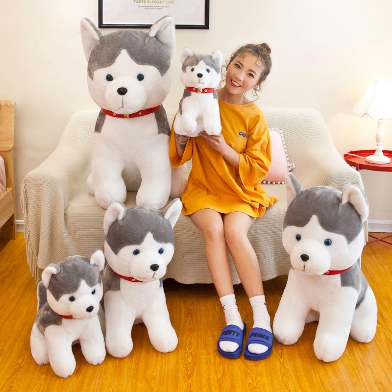 New Cute Collar Husky Dog Plush Doll Children's Holiday Gift Bay Window Ornament Stall Gift