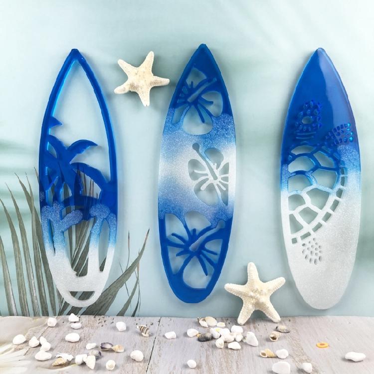 3pcs Surfboard Shaped Mold Handmade Jewelry Mould Wall Decorations Epoxy Moulds
