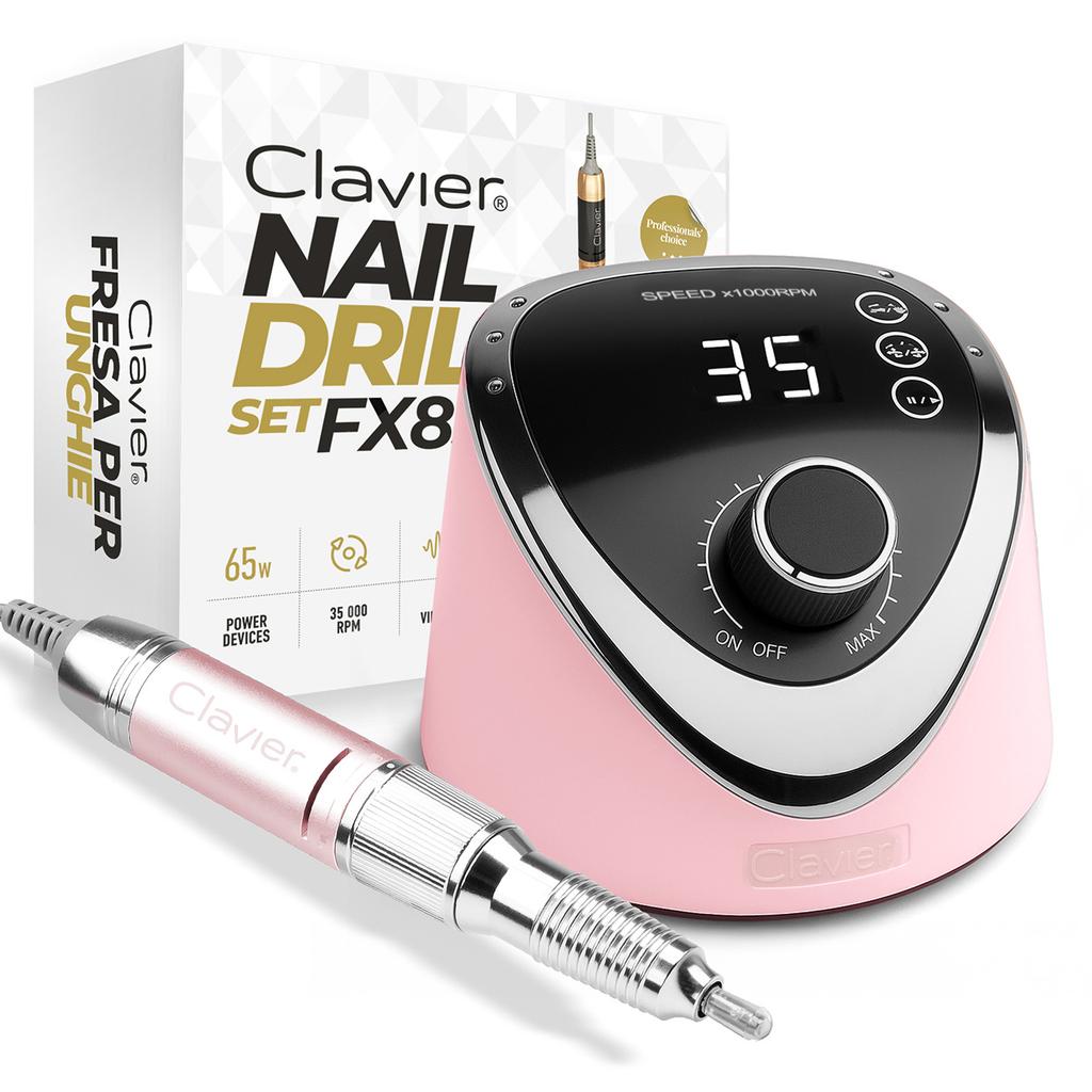 Clavier fx830 frezarka kosmetyczna do paznokci manicure 65w - różowa