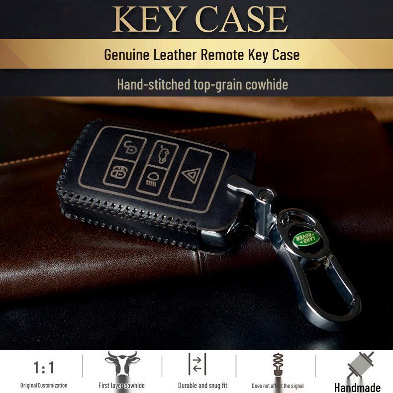 Land Rover Key Case: Fits New Range Rover Sport, Evoque, Discovery 5, Velar, Freelander, and Jaguar Key Fob Shell Cover