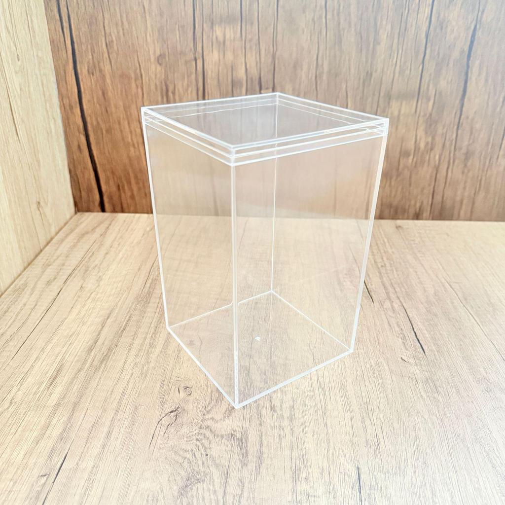 Transparent Square Acrylic Storage Box for Figures - Dustproof Food-grade Plastic, PS Wedding Candy Box with Lid