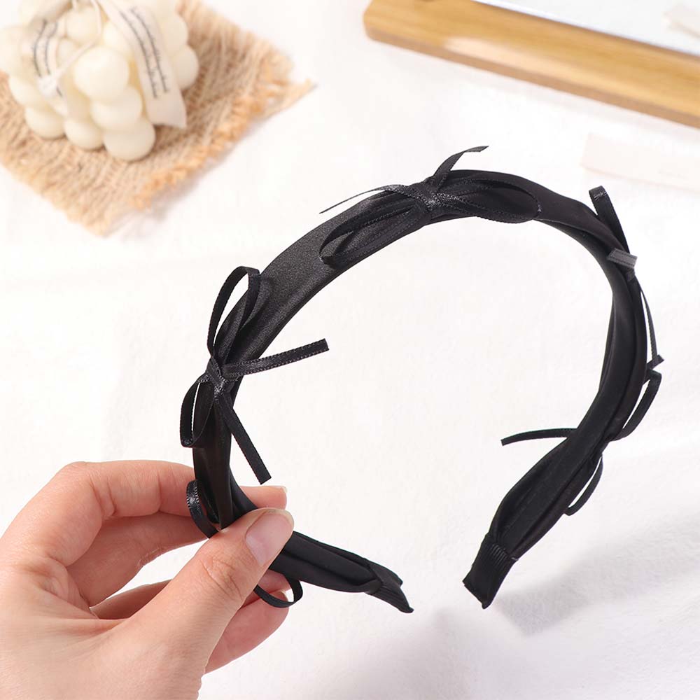 Sweet Satin Bow Headband Elegant Women's Hairhoop Ins French Style Hairband  Ladies
