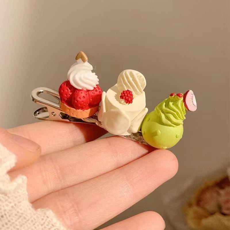 Neue Schöne Mini Kawaii Cartoon Rosa Kuchen Serie Harz Haarnadel Zubehör