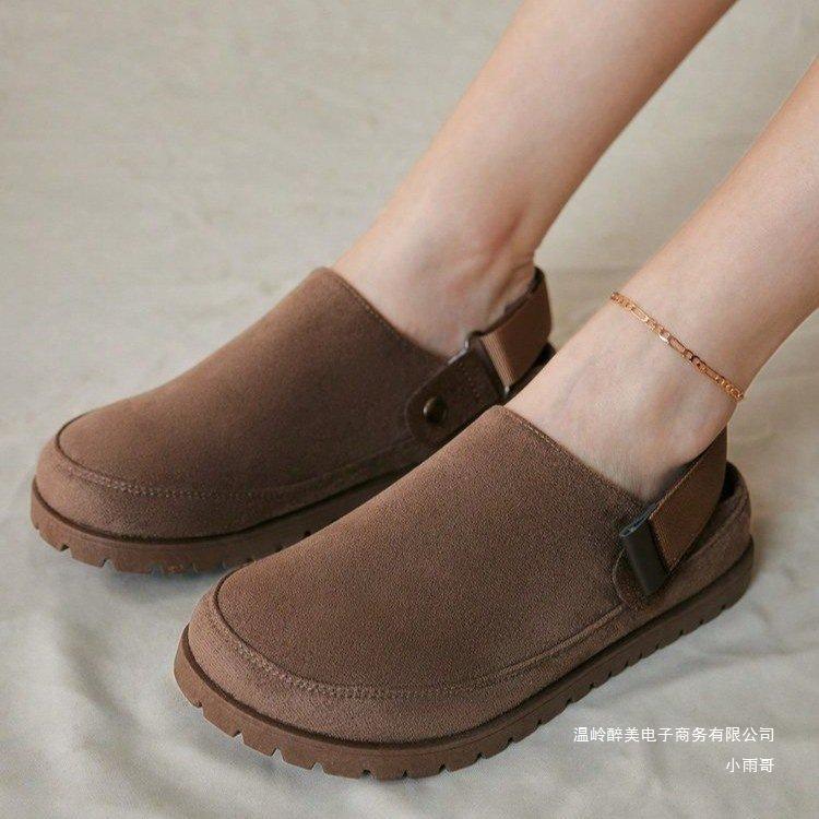 European and American foreign trade thick-soled bag head rear strap Boken shoes women's large size 2025 autumn new casual bag head two wearing sl