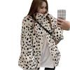 Autumn and Winter Light Imitation Fox Hair White Leopard Print Fur Coat Short Stand-up Collar Thickened Jacket