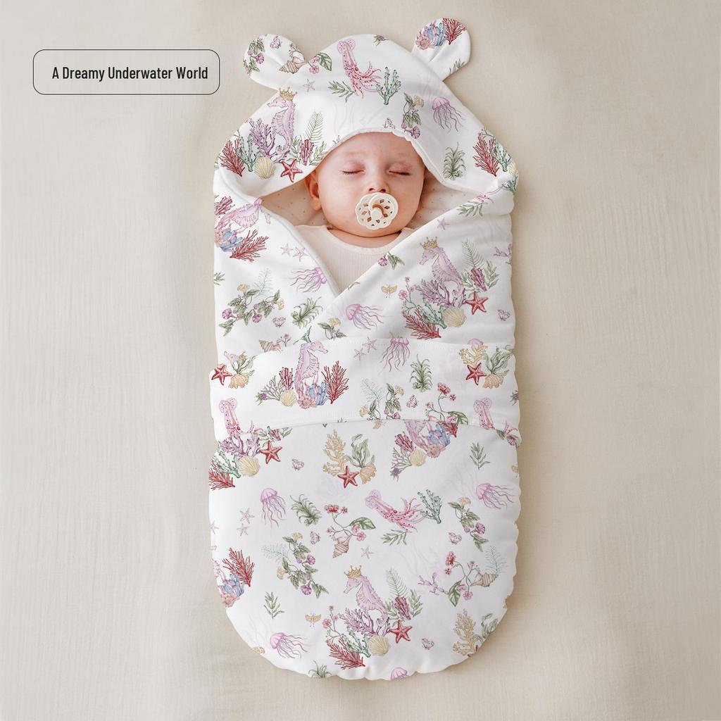 He'erte Dual-Use Detachable Newborn Swaddle - Cotton, Washable, Autumn/Winter.
