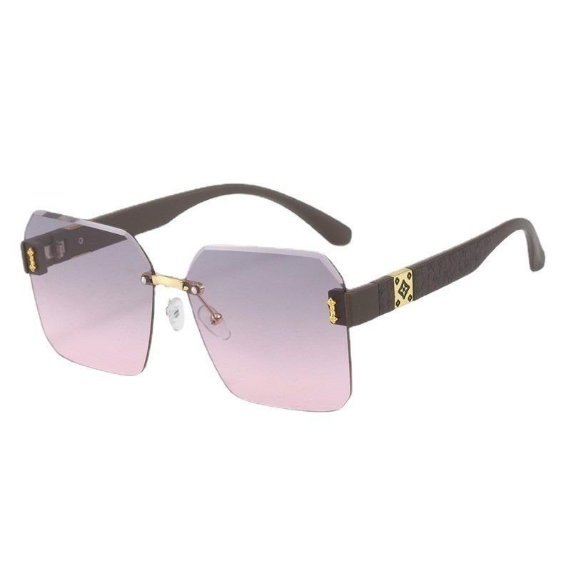 Women Fashion Koren Design Beach Gradient Rimless Sunglasses Square Farme Sunglasses