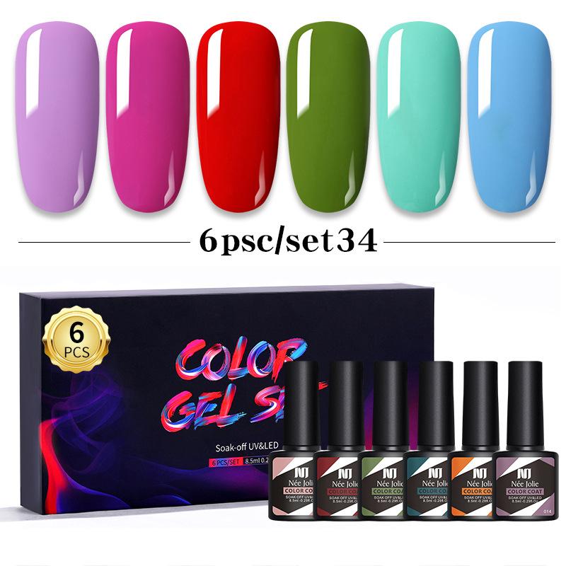 Nail Polish Glue Set 8Ml 6 Bottles Boxed Nail Art Barbie Glue Japanese Nail Color Glue Phototherapy Glue