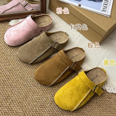 Mode Mode Boston Damen Lässige Flache Wildleder Pantoletten Hausschuhe Kork Innensohle Sandalen mit Fußgewölbestütze Outdoor-Liebhaber Strandsandalen