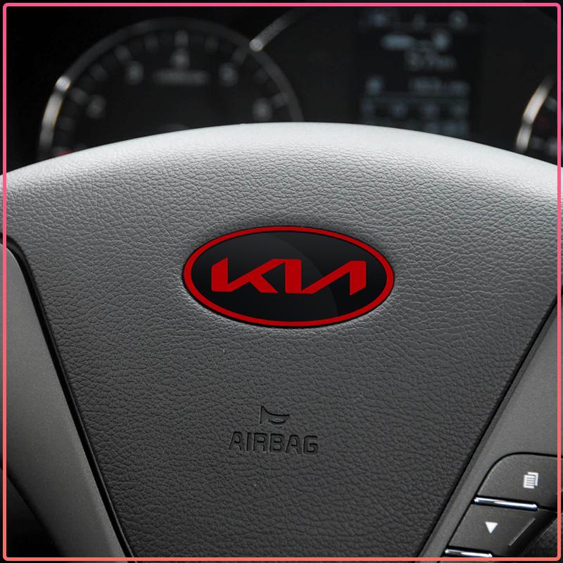 1 Pezzo Adesivo Decorazione Volante Auto Distintivo Emblema Centrale Volante ABS Per Kia Rio Ceed Sportage Cerato Soul Sorento K2 K5 k6 K7 K8 Flip