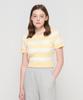 ROIDESROIS Striped Cable Knit Short Sleeve Slim Knit (Yellow)