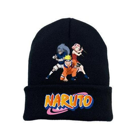 Pletená čepice Anime Naruto & Sasuke - Teplá zimní móda pro muže a studenty